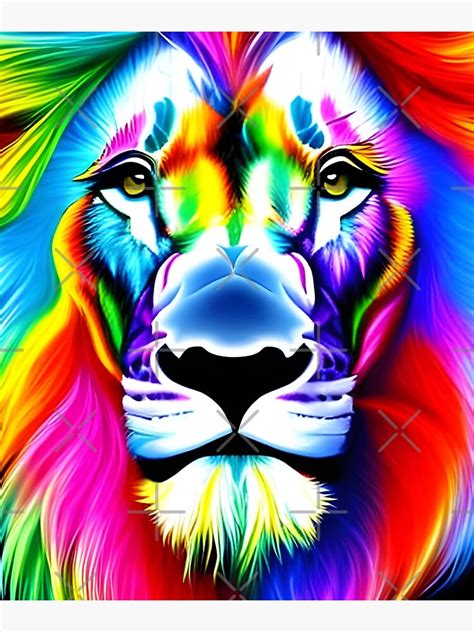 "Rainbow lion wallpaper, rainbow lion painting" Poster for Sale by ...