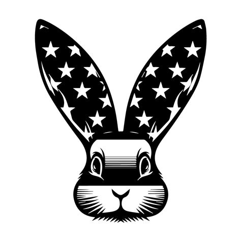 Free American Flag And Rabbit Ears Background Black And White Svg