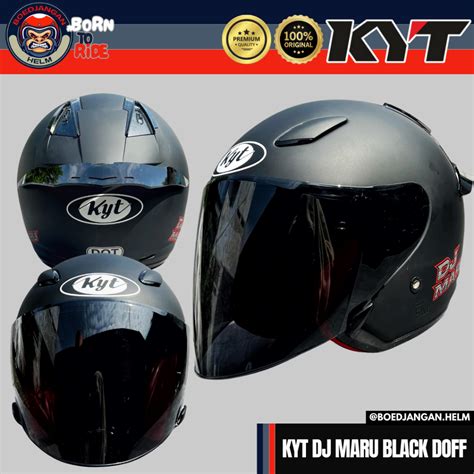 Jual Kyt Helm Dj Maru Black Doff Half Face Single Visor Kyt Half