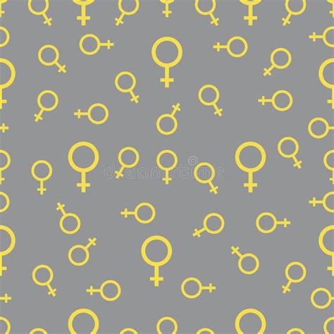 Seamless Pattern Female Gender Symbol Feminism Sex Stock Vector