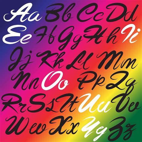 Fond Arc En Ciel Avec Des Lettres De L Alphabet Vecteur Premium