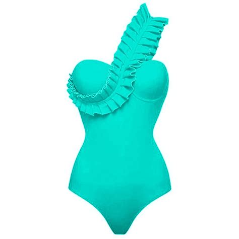 One Piece Swimsuit One Shoulder Monokini Verde Limon Panama