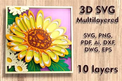 Chamomile D Svg Multilayer Cutting File Graphic By Levanilleshop