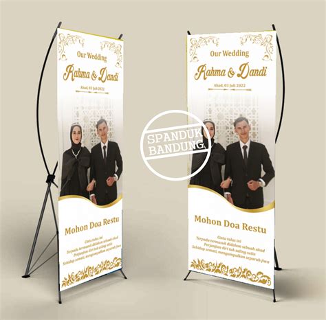 BANNER WEDDING BANNER PERNIHAKAN UKURAN 60 X 160 CM COSTUM BISA