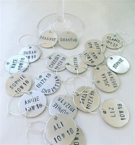 Personalised Wine Charms Custom Wine Glass Charms Etsy Uk