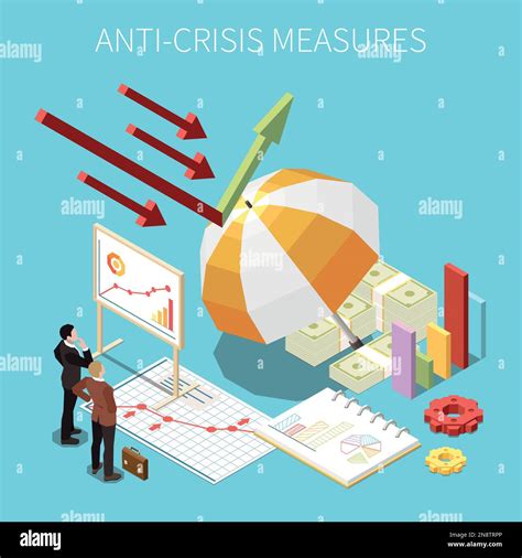 Anti Crisis Measures Isometric Concept With Business Management And