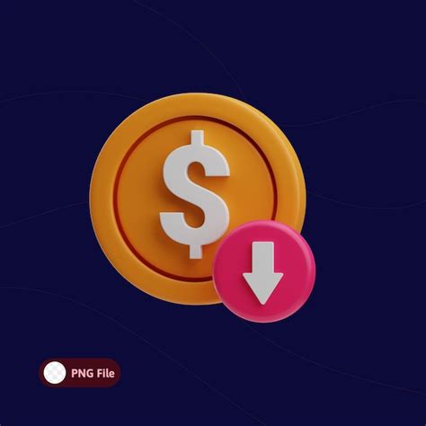 Premium PSD Finance Money Object Money On Decrease In 3d Illustration