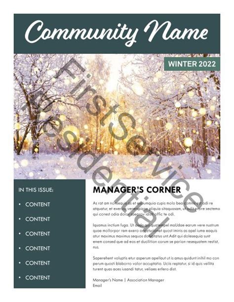 2022 Winter Newsletter Template