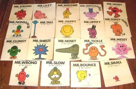 Lot Of 19 Mr Men Books By Roger Hargreaves Vintage Publications 1971 1978 1924323216