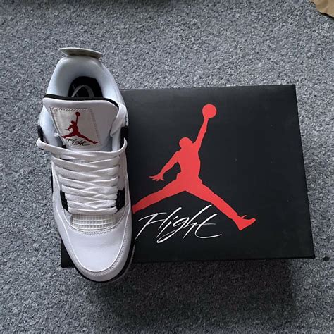 Nike Jordan 4s white cement Uk Size 7 men Brand... - Depop