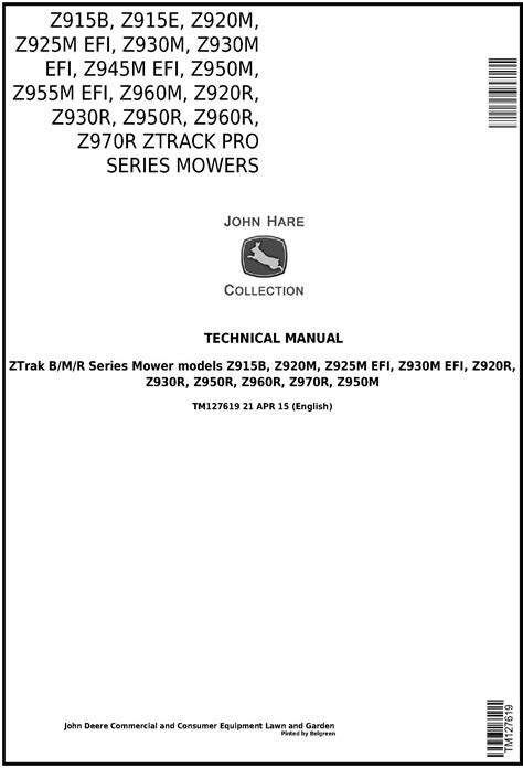 John Deere Z930m Operators Manual