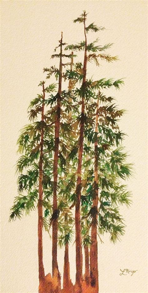 painting watercolor pine trees - Watercolor Painting