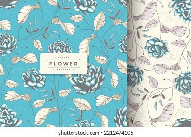 Beautiful Pastel Color Flower Pattern Collection Stock Vector (Royalty ...