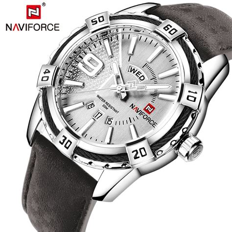 Naviforce relógio de pulso masculino relógio de pulso impermeável