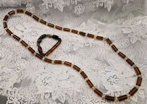 Men Traditional Long Coral African Nigerian Beads Necklace And Bracelet Jewellery Ebay