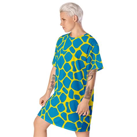 Neon Cow Animal Print Shirt Dress Citep