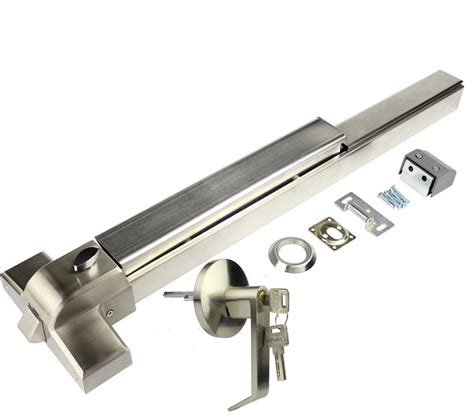 Stainless Steel Commercial Door Push Bar, Panic Exit bar with Exterior Lever Roller Latch ...