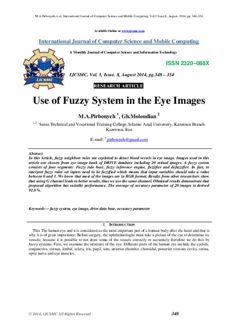 (PDF) Use of Fuzzy System in the Eye Images | IJCSMC Journal - Academia.edu