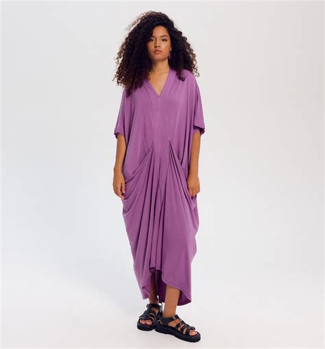 Plain Kaftan Dress Violet