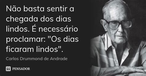 Não basta sentir a chegada dos dias Carlos Drummond de Andrade