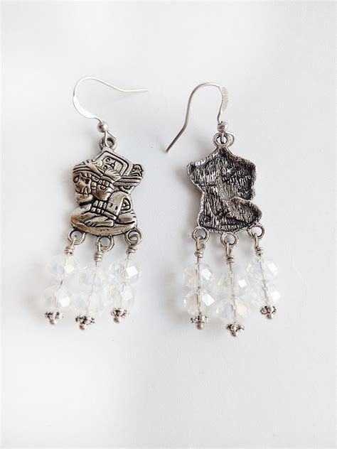 Mayan Jewelry For Her Crystal Beads Earrings Small And Etsy