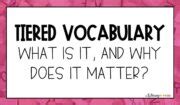 Tiered Vocabulary What Is It And Why Does It Matter Literacy In Focus