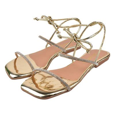 Sand Lia Rasteira Feminina Donatella Shoes Bico Quadrado Rasteirinha