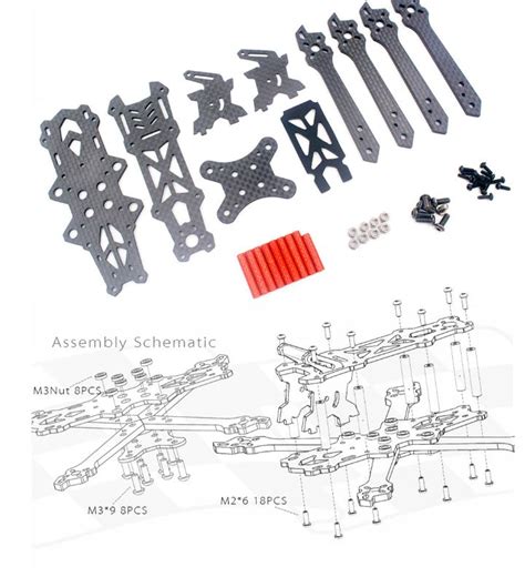 AlfaRC Fighter175 175mm Wheelbase 4mm Arm Carbon Fiber Frame Kit For RC