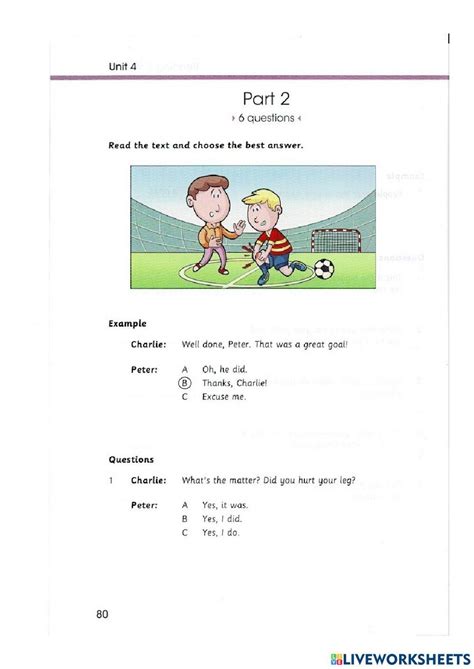 Movers Exam Practice Interactive Worksheet Live Worksheets