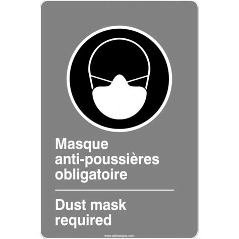 Affiche De S Curit Aux Normes Csa Bilingue Masque Anti Poussi Res