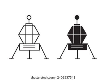 Lander Outline Icon Collection Set Lander Stock Vector Royalty Free