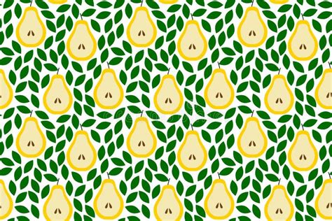 Tropical Background With Pears Fruit Repeated Background Vector