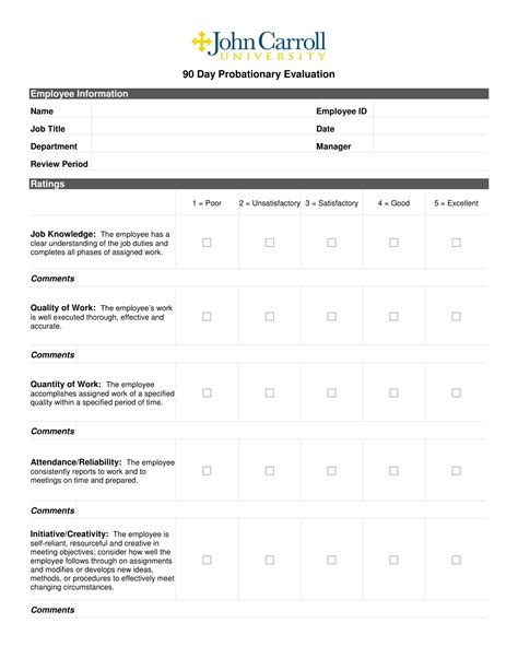 Day Probationary Period Forms