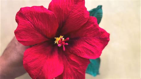 Easy Crepe Paper Hibiscus Cara Senang Nak Buat Bunga Raya Howto