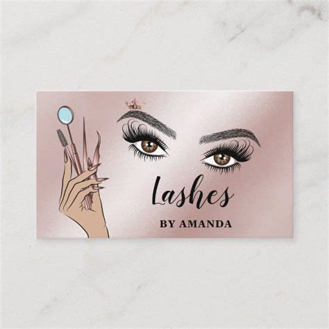 Modern Makeup Eyebrow Eyes Lashes Girly Business Card Zazzle Girly