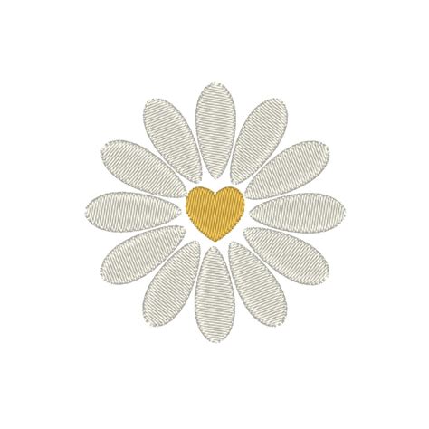 Heart Daisy Embroidery Design Daisy Embroidery File Mini Etsy