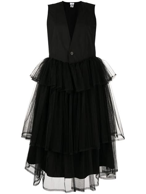 Buy Comme Des Garcons Noir Kei Ninomiya Ruffle Tulle Midi Dre At