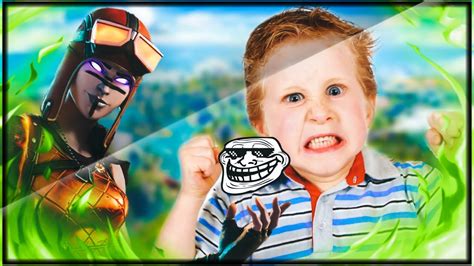 CRAZY 9 YEAR OLD COMPLETELY GOES NUTS OVER FORTNITE Fortnite Trolling