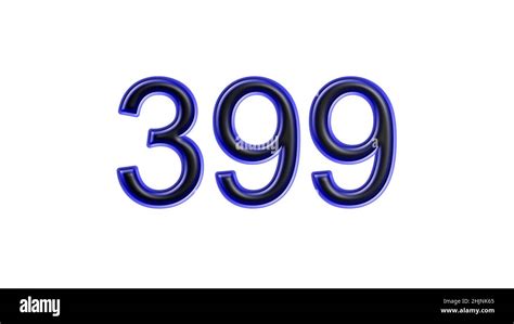 blue 399 number 3d effect white background Stock Photo - Alamy