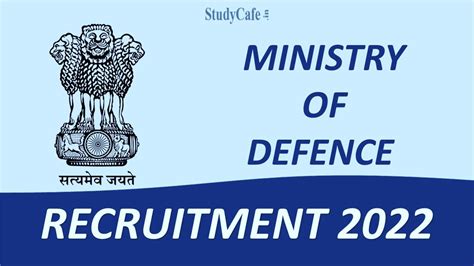 Ministry Of Defence Recruitment 2022 Check Post Qualification And How