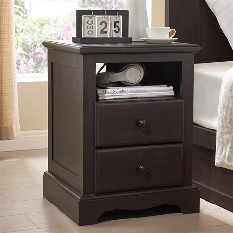 T Tream Nightstand With Charging Station Inch Vintage End Table