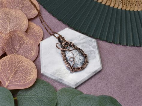 Miedziany Wisiorek Wire Wrapping Z Dendrytem Sklep Online Artyferia