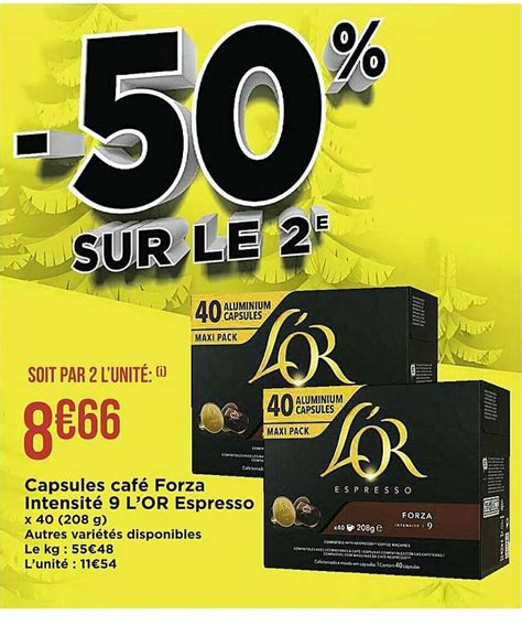 Offre Capsules Café Forza Intensité 9 L or Espresso chez