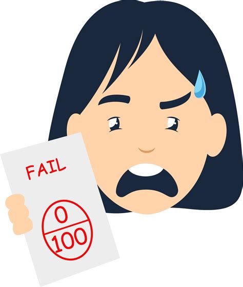 Girl failed on exam, illustration, vector on white background 12269610 ...