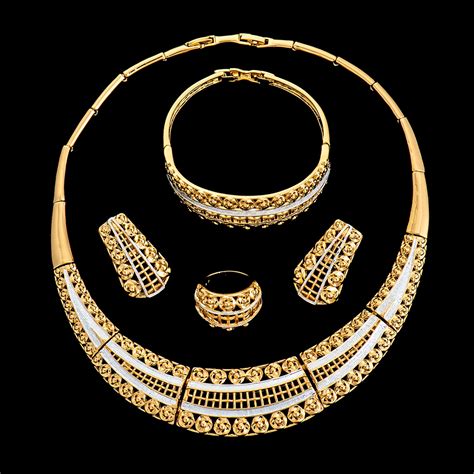 Romantic Dubai Style Big 4 Pieces Jewelry Sets