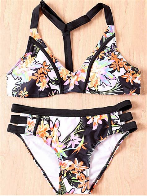 11 OFF 2021 Sexy Spaghetti Strap Flower Print Bikini Set In COLORMIX