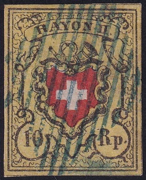 Schweiz Rayon Ii Nr Ii Type Druckstein D Lo Blaue Eidg