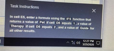 Solved Task Instructions х In Cell E5 Enter A Formula Using