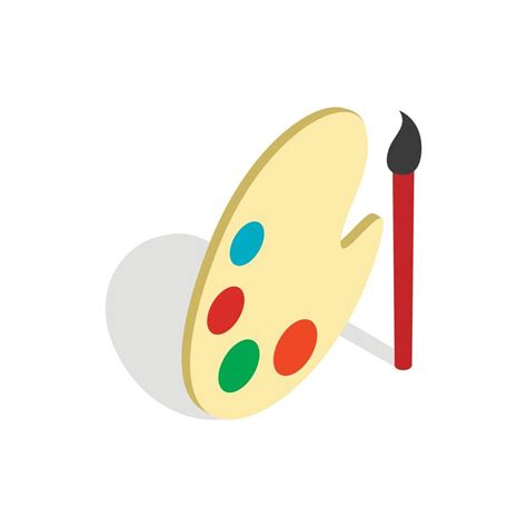 Art Palette With Paints And Brush Icon Vector Art At Vecteezy