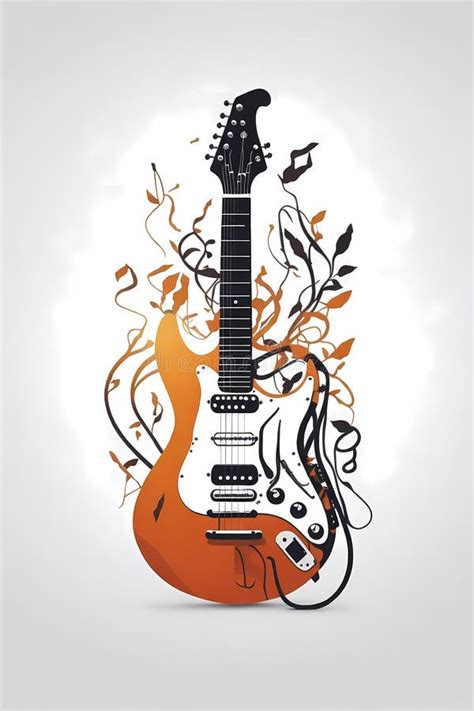 Vector De Silueta Minimalista De Instrumentos Musicales De Guitarra